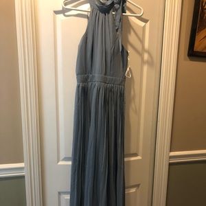 Grey/blue halter maxi